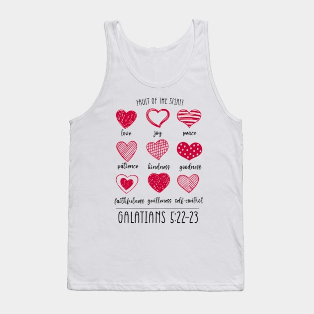 Fruit Of The Spirit Heart Galatians 5 22 23 Tank Top by jadolomadolo